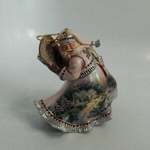 Thomas Kinkade Pink\Pictorical Suit Old World Santa w\Sled By The Danbury